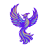 Blue Phoenix Rising logo in blue orange and turquoise